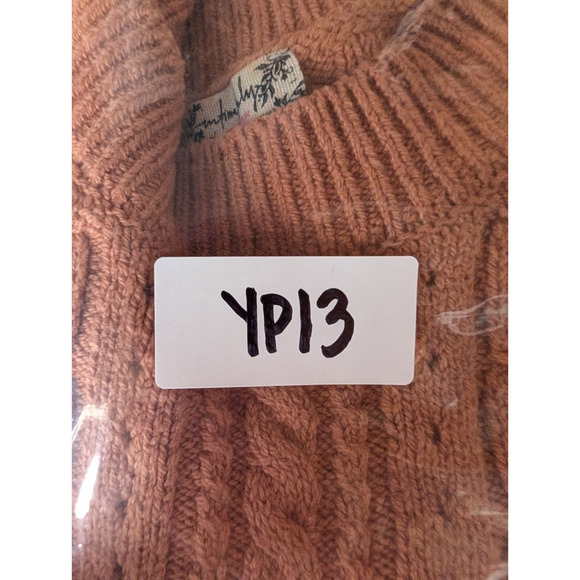 Free People Short + Sweet Cropped Cable Knit Sweater Sugared Almond Large Indie - Picture 10 of 12